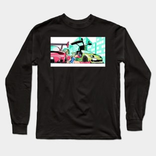 Girl with JDM Cars Long Sleeve T-Shirt